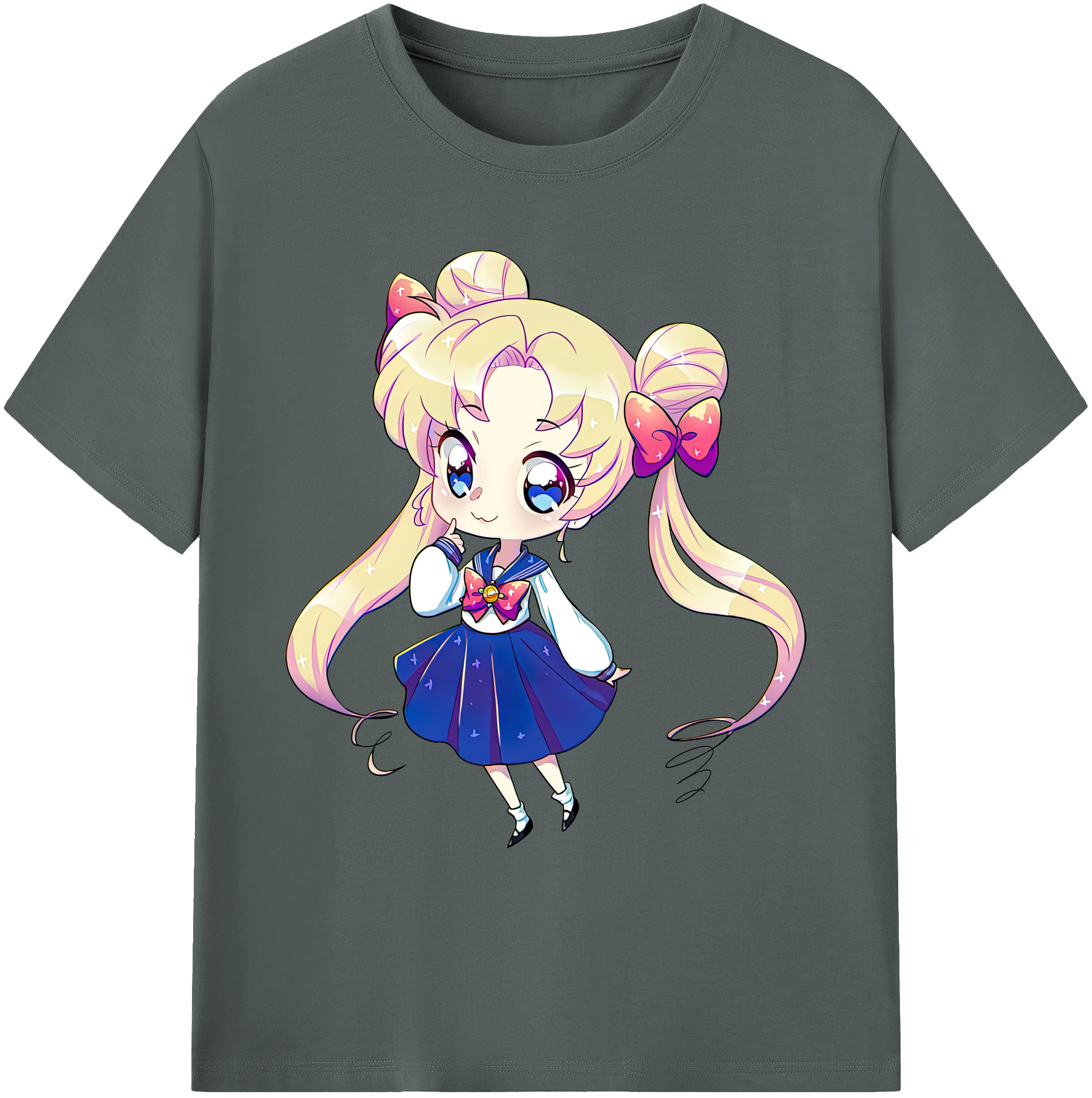（画像用） 美少女戦士セーラームーン 月野 うさぎ つきの うさぎ Sailor Moon Tsukino Usagi 綿100％ メンズ半袖Tシャツ｜肌触りやわらか＆通気性